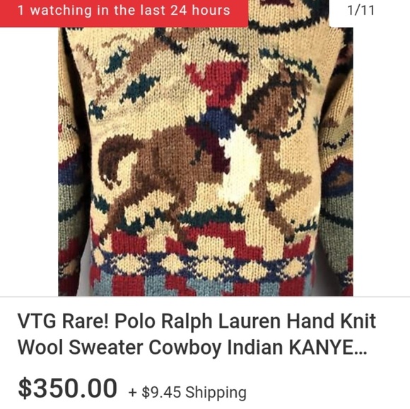 Vintage,Ralph Lauren blue label western sweater - Picture 4 of 4